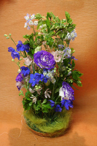 スタンド花　花束　花ギフト　花を贈る　フラワーギフト　誕生日花ちよこさん紫