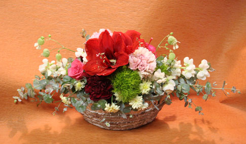 スタンド花　花束　花ギフト　花を贈る　フラワーギフト　誕生日花えみこさんアマリリス