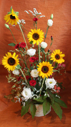 スタンド花　花束　花ギフト　花を贈る　フラワーギフト　誕生日花いさん　ひまわり