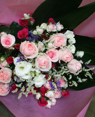 スタンド花　花束　花ギフト　花を贈る　フラワーギフト　誕生日花ピンク花束